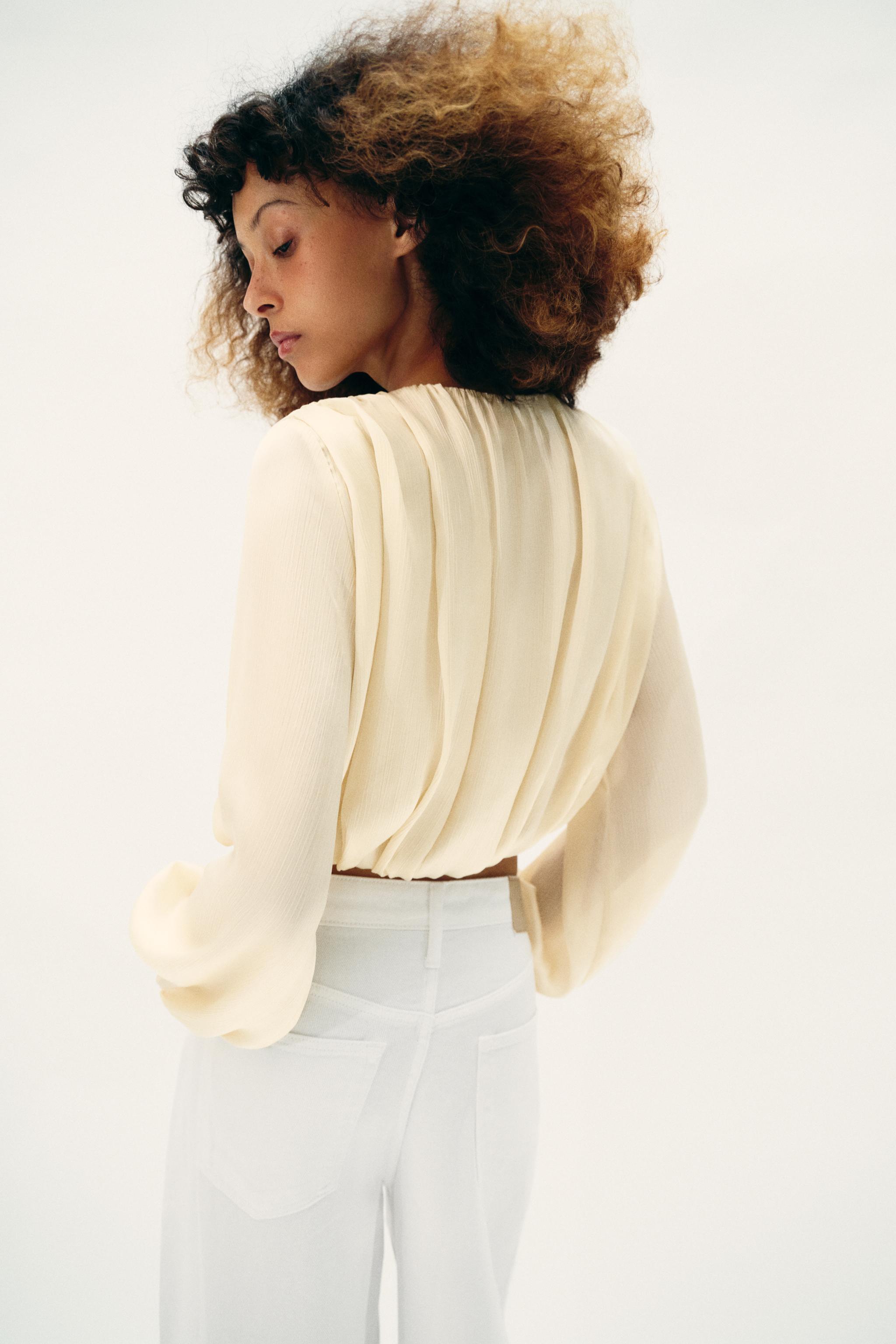 BLOUSE SATINÉE EFFET BALLON
